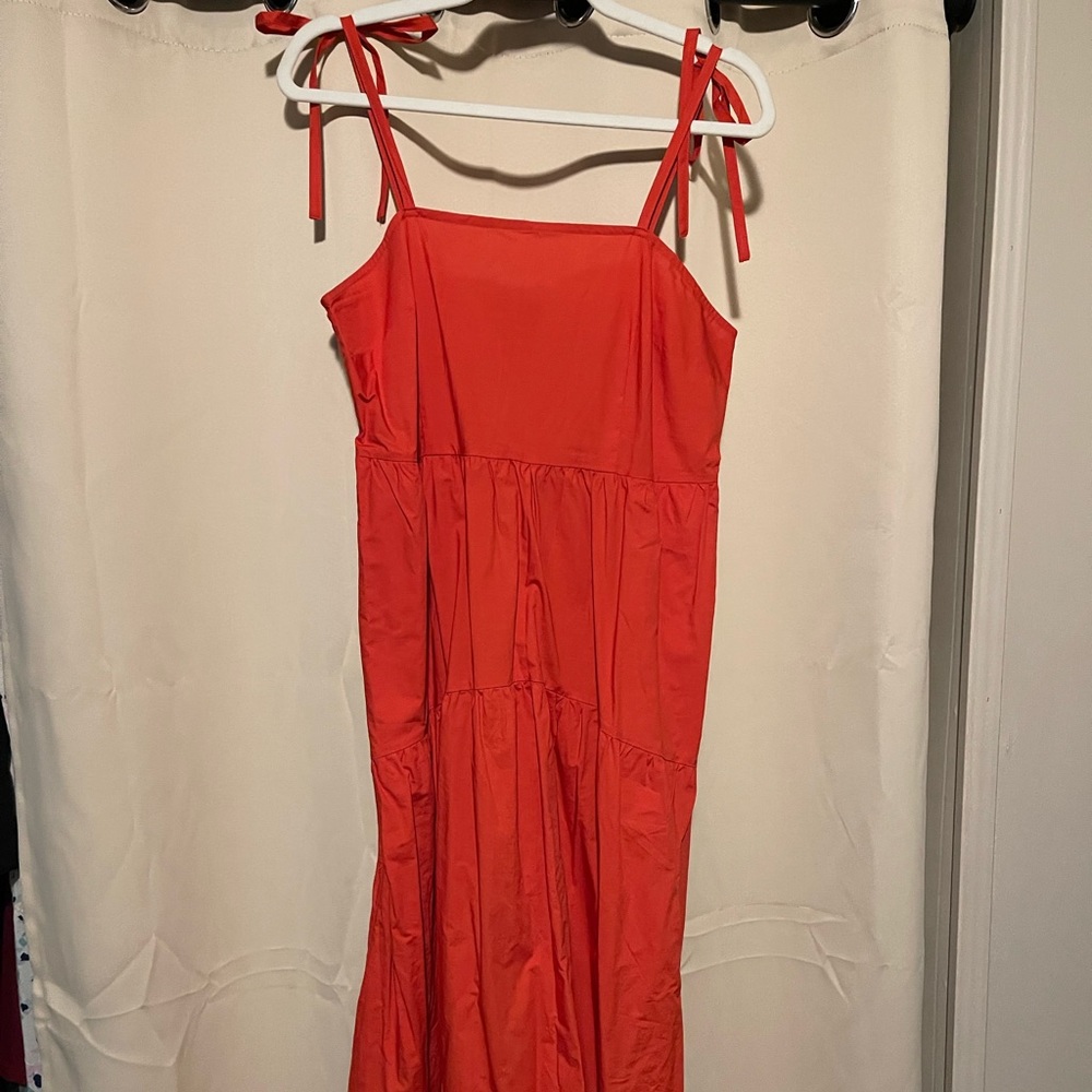 Who what wear orange high low midi dress